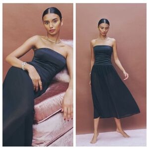 Reformation Black Strapless Dress